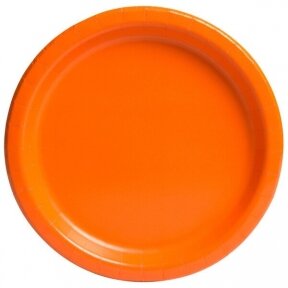 Paper plates, coral orange, 22 cm, 16 pcs (plastic-free)