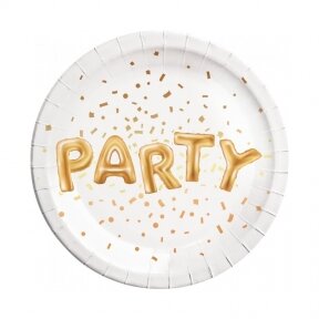 Paper plates PARTY, 23 cm, 8 pcs (plastic-free)