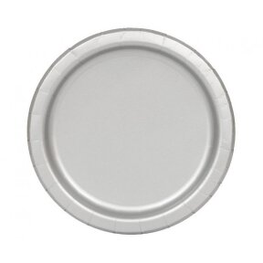 Paper plates, silver, 23 cm, 16 pcs.