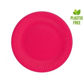 Paper plates Solid colour, magenta, 18 cm, 6 pcs