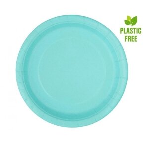 Paper plates, light blue, 17 cm, 8 pcs