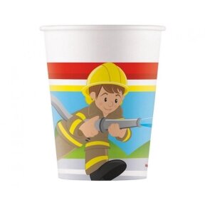 Paper cups (WM) Firefighters, 200ml, 8 pcs (SUP label)