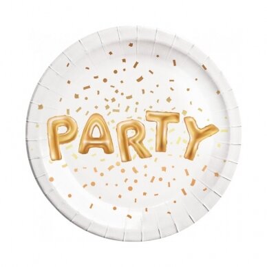 Paper plates PARTY, 23 cm, 8 pcs (plastic-free)