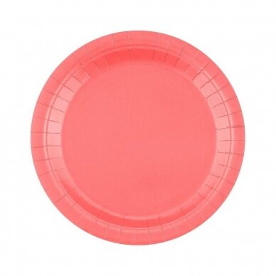 Paper plates solid colour pink, 23 cm / 14 pcs.