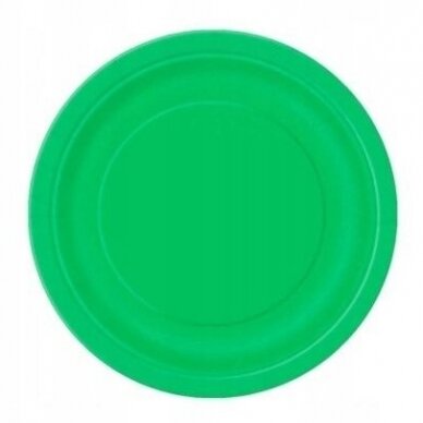 Paper plates, emerald green, 23 cm, 8 pcs (plastic-free)