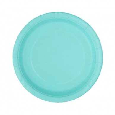 Paper plates, light blue, 22 cm, 16 pcs (plastic-free)