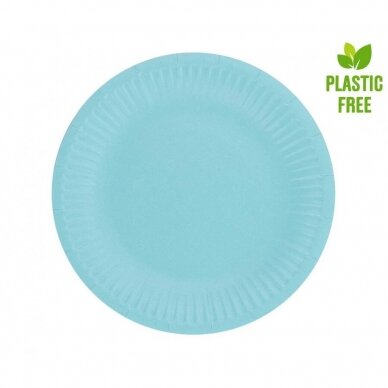 Paper plates Solid colour, light blue, 18 cm, 6 pcs