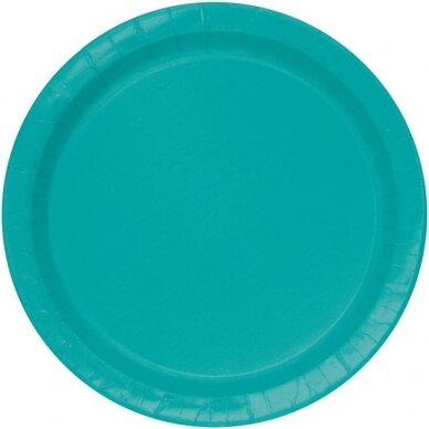 Paper plates, caribbean blue, 22 cm, 16 pcs