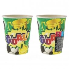 Puodeliai popieriniai "Futbolas GOAL" (6vnt/270ml)