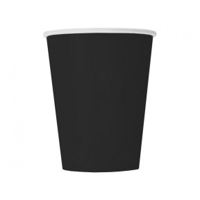 Paper cups Black, 270 ml, 8 pcs (sup label)