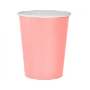 Paper cups solid colour light pink, 270 ml / 14 pcs.