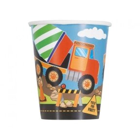 Paper cups Construction, 266 ml, 8 pcs (sup label)