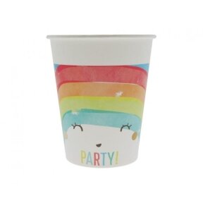 Paper cups Rainbow Party, 200 ml, 8 pcs