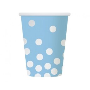 Paper cups "Silver dots", blue, 270 ml, 6 pcs