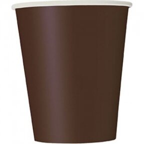 Paper cups brown, 270 ml, 8 pcs (sup label)