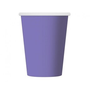 Paper cups, solid colour, lavender, 270 ml / 6 pcs