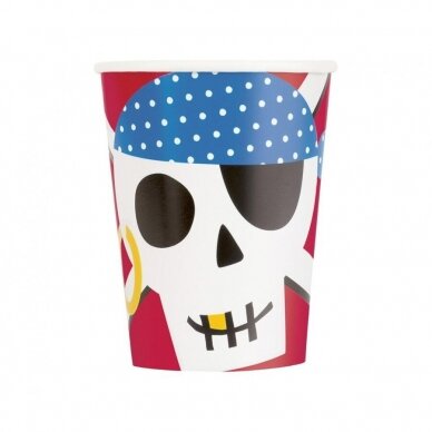 Paper cups Ahoy Pirate, 266 ml, 8 pcs (sup label)