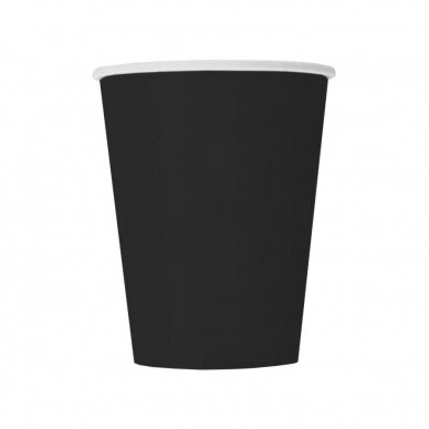 Paper cups Black, 270 ml, 8 pcs (sup label)