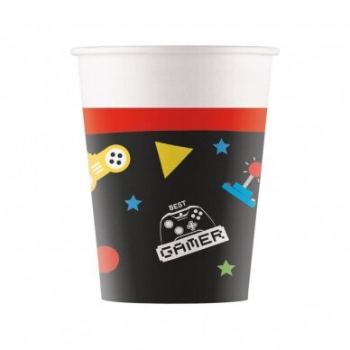 Paper cups (WM) Gaming Party, 200ml, 8 pcs. (SUP label)