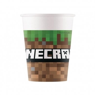 Puodeliai popieriniai kompiuteriniai žaidimai "Minecraft" (8vnt/200ml)