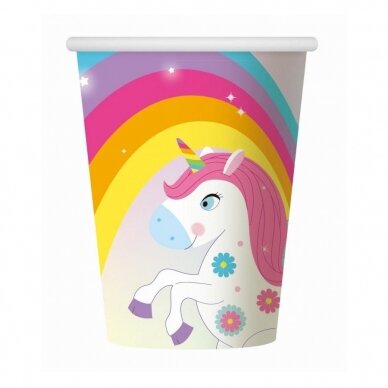 Paper cups "Rainbow Unicorn", 6 pcs