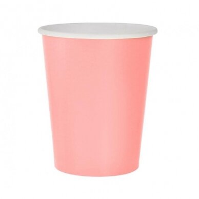 Paper cups solid colour light pink, 270 ml / 14 pcs.