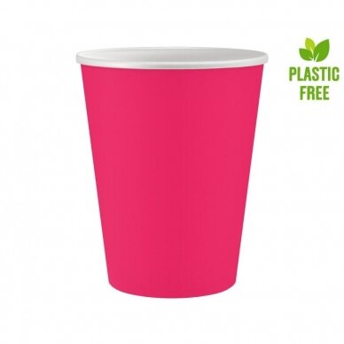 Paper cups Solid colour, Magenta, 250 ml, 6 pcs