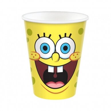 Puodeliai popieriniai su Kempiniukas Plačiakelnis "SpongeBob" (8vnt./250ml)