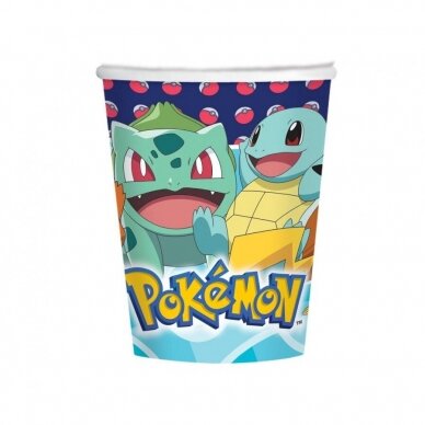 Puodeliai popieriniai su pokemonais "Pokemon" (8vnt./250ml)