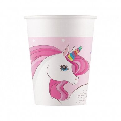 Paper cups (WM) Unicorn Rainbow Colors, 200ml, 8 pcs (SUP label)