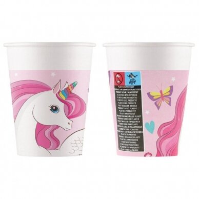 Paper cups (WM) Unicorn Rainbow Colors, 200ml, 8 pcs (SUP label) 1