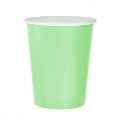 Paper cups solid colour mint, 270 ml / 14 pcs.