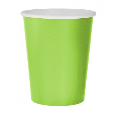 Paper cups, solid colour pistachio, 270 ml / 14 pcs