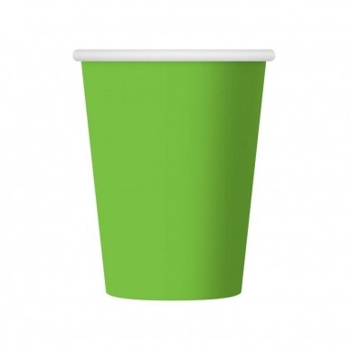 Paper cups, solid colour pistachio, 250 ml / 6 pcs