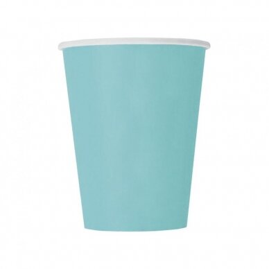 Paper cups light blue, 270 ml, 14 pcs (sup label)