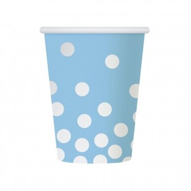 Paper cups "Silver dots", blue, 270 ml, 6 pcs