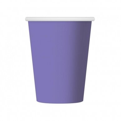 Paper cups, solid colour, lavender, 270 ml / 6 pcs