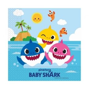 Napkins "Baby Shark" 33x33 cm, 20 pcs