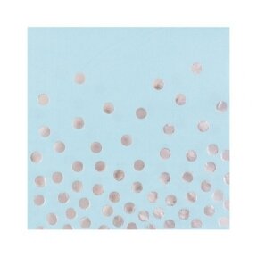 Paper napkins "Silver dots", light blue, size 33 x 33 cm, 12 pcs.