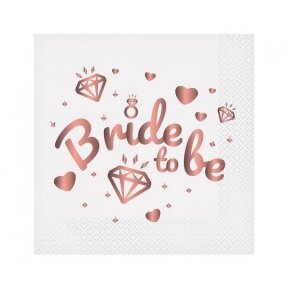 Paper napkins Bride To Be (white), 33x33 cm/ 20 pcs.