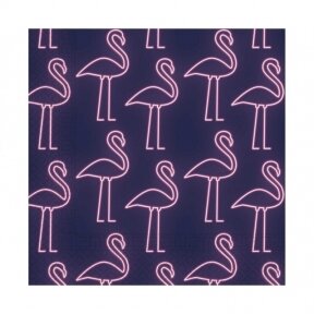 Napkins with flamingos "Neon Flamingo" (20pcs/33x33cm)