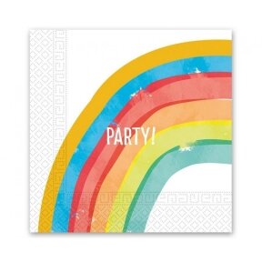 Paper napkins Rainbow Party, size 33 x 33 cm, 20 pcs