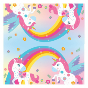 Paper napkins Unicorn Rainbow Colors, size 33 x 33 cm, 20 pcs.