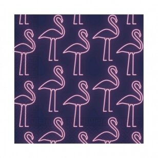 Servetėlės su flamingais "Neon Flamingo" (20vnt/33x33cm)