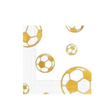 Napkins "Football gold" 33x33 cm, 15 pcs