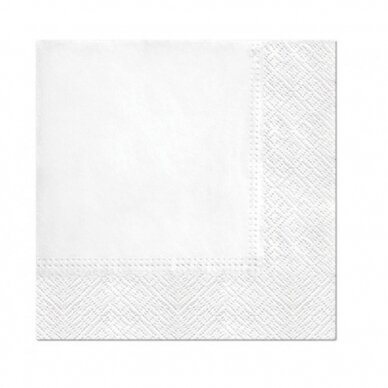 Paper napkins PAW, White, solid colour, 33 x 33 cm / 20 pcs.