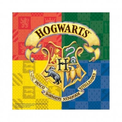 Servetėlės "Harry Potter Hogwarts Houses" 33x33 cm, (20 vnt.)