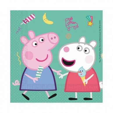 Paper napkins Peppa Pig, size 33x33 cm, 20 pcs