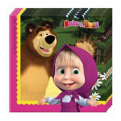 Napkins "Masha and the Bear", 33x33 cm, 20 pcs