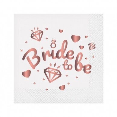 Paper napkins Bride To Be (white), 33x33 cm/ 20 pcs.